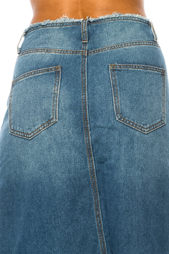 Light Denim A-line SKirt