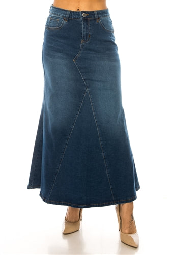Maxi A-Line Denim Skirt