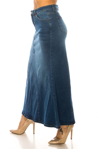 Maxi A-Line Denim Skirt