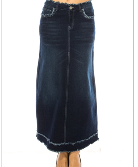 38" maxi Denim skirt Stretch