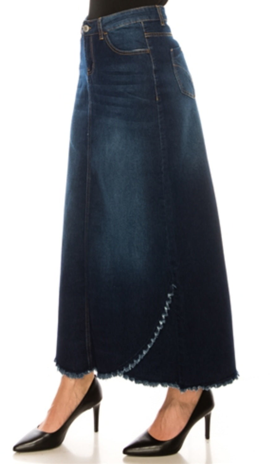 38" Denim Maxi Skirt