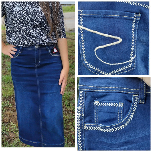 28" Denim "S" Skirt